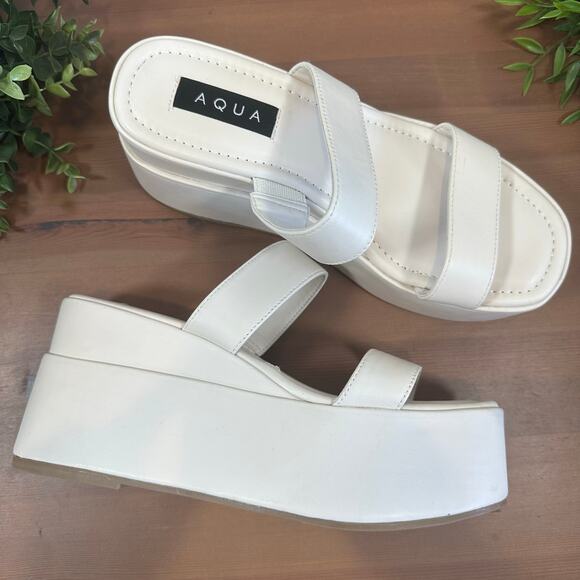 AQUA Women's Maxy Slip On Platform Wedge Slide Sandals Size 10 $138 - Picture 1 of 9